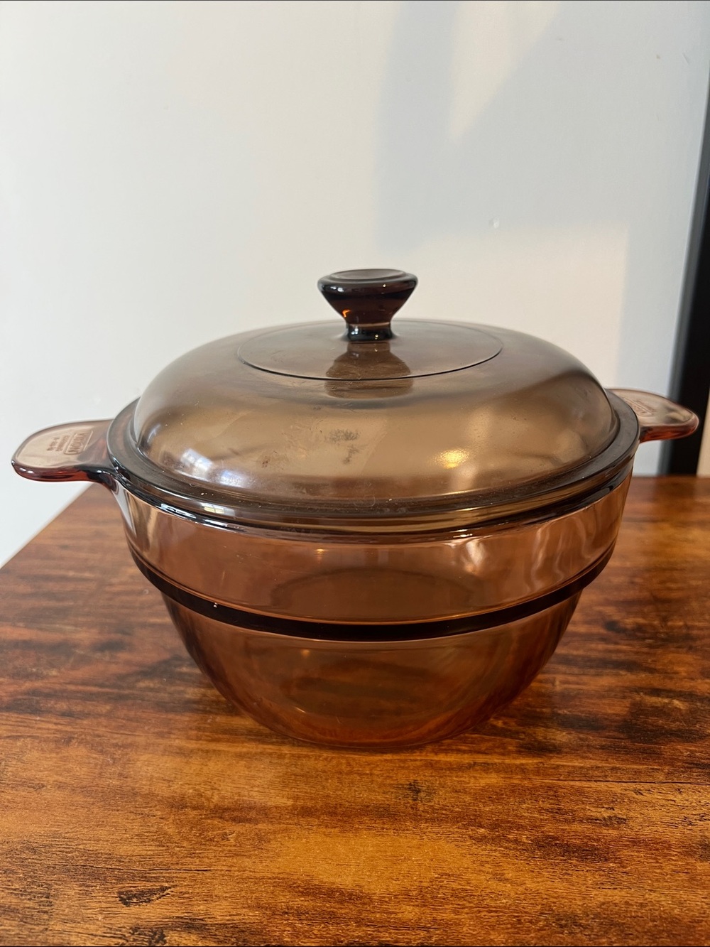 Vision Corning Ware Pyrex V-20-B Amber Double Boiler INSERT With Lid Visions